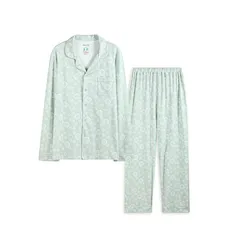 Customizable Printing Cotton Men'S Pajamas Button Pajamas Tops Bamboo Sleepwear Men Green Men Pajamas Set